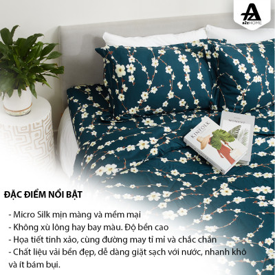 Mền Chần Microfiber - Lông Vũ Nhân Tạo Mềm Mại Mirco Silk Cao Cấp White Sakura A2Z Home