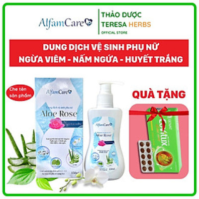 Dung Dịch Vệ Sinh Phụ Nữ Aloe Rose AlfamCare Hỗ Trợ Viêm Nhiễm Phụ Khoa, Nấm Ngứa Chai 150 ml