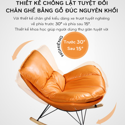 Ghế Thư Giãn Bập Bênh, Ghế Lười Đọc Sách Nghỉ Ngơi Có Kê Chân, Ghế Bập Bênh Giải Trí Xem Phim Bảo Hành 3 Năm