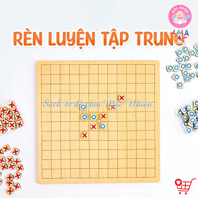 Đồ chơi cờ Lala Boardgame 2in1 - Bộ cờ gỗ 2 mặt cờ caro và cờ cá ngựa - Lalala baby