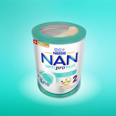 Sữa bột Nestlé NAN OPTIPRO PLUS 2 400g/lon với 5HMO Sản Xuất Tại Thụy Sĩ (6-12 tháng)