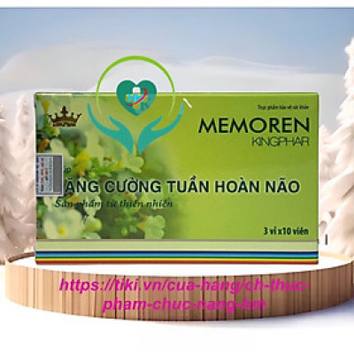 Bổ não memoren Kingphar -( Hộp 30 viên )- Tăng Cường Tuần Hoàn Não,Hoạt Huyết Dưỡng Não