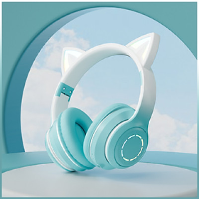 Tai Nghe Chụp Tai Bluetooth Không Dây Gaming, Tai Nghe Mèo Bluetooth Chụp Tai Có Mic Đàm Thoại Tiện Lợi, Tai Nghe Bluetooth Có Đèn LED , Pin Cực Khỏe Bluetooth 5.1 Cao Cấp - Hàng Chính Hãng Besti