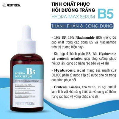 Serum Phục Hồi, Dưỡng Trắng Da Prettyskin Hydra B5 Max Serum 50ml