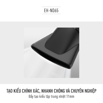 Máy sấy tóc Panasonic EH-ND65-K645 – Công suất tương đương 2300W – Sấy nóng lạnh – Đầu sấy tạo kiểu 11mm – Hàng chính hãng