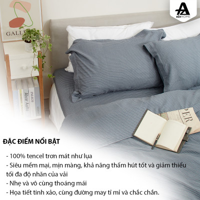 Vỏ Mền Little Stripes Mềm Mại 100% Tencel Cao Cấp A2Z Home