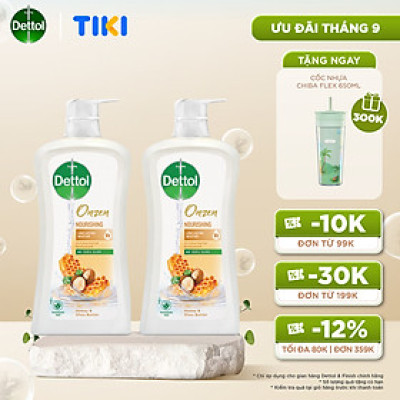 Combo 2 chai sữa tắm Dettol Onzen mật ong kháng khuẩn và dưỡng thể - chai 950G