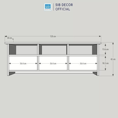 Kệ Tivi 3 Cánh Sole Thương Hiệu SIB Decor