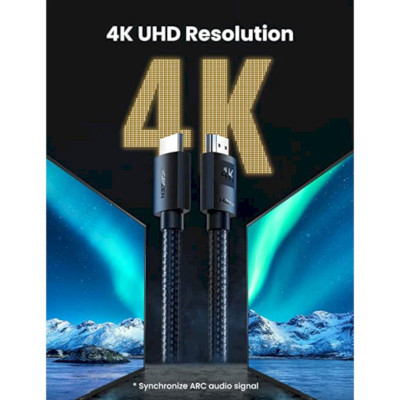 Ugreen UG40101HD119TK 2M 4K 60Hz màu đen Cáp hdmi - HÀNG CHÍNH HÃNG