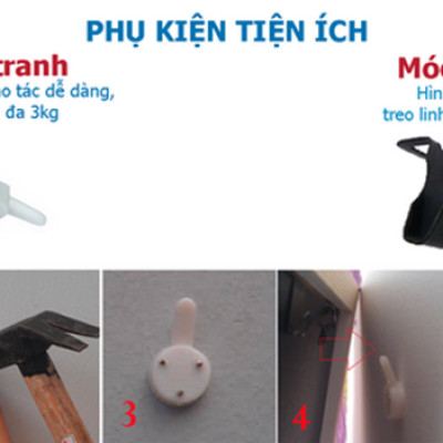 Bộ 5 Khung Hình Kính Treo Tường Tặng Sơ Đồ Treo Tranh Và Đinh Treo Tranh - Khung Hình Phạm Gia PGCTK34