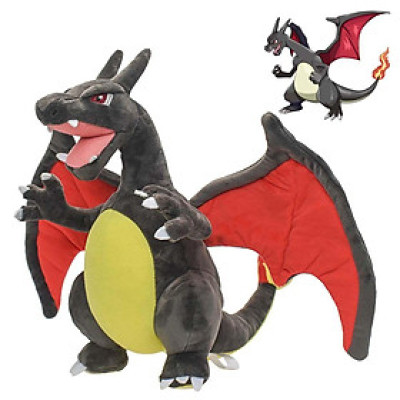 Gấu bông pokemon rồng lửa Charizard đen khớp bẻ tạo kiểu siêu ngầu (25cm) nguyên tem nguyên tag xịn mịn đẹp hàng cao cấp, an toàn cho trẻ nhỏ