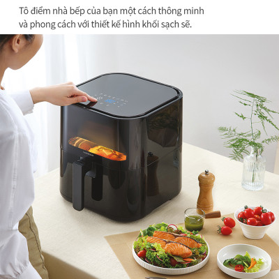 Nồi Chiên Không Dầu Locknlock Visible Air Fryer CUBE EJF996BLK (5.5 Lít) - Hàng Chính Hãng