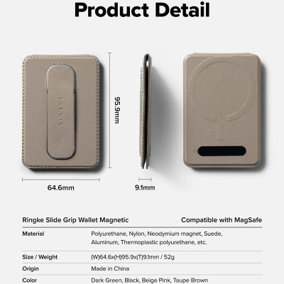 Ví kiêm giá đỡ RINGKE Slide Grip Wallet Magnetic - Hàng Chính Hãng