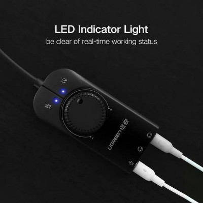 Ugreen UG50599CM129TK 1M Màu Đen USB External Stereo Sound Adapter - HÀNG CHÍNH HÃNG