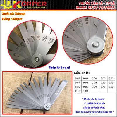THƯỚC CĂN LÁ 17 LÁ KÖRPER KP-YS-FG100B17