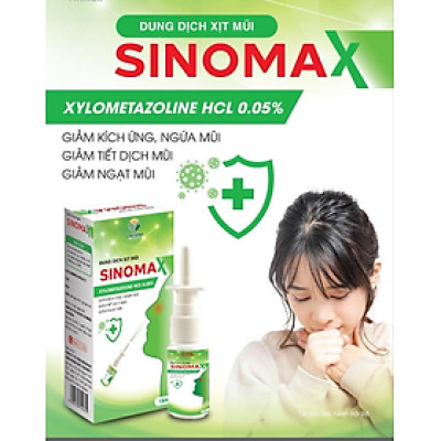 Dung Dịch Xịt Mũi Sinomax, Giúp Giảm Ngạt Mũi, Chảy Nước Mũi, Giảm Kích Ứng, Ngứa Mũi, Viêm Xoang Mũi – Lọ Xịt 15Ml