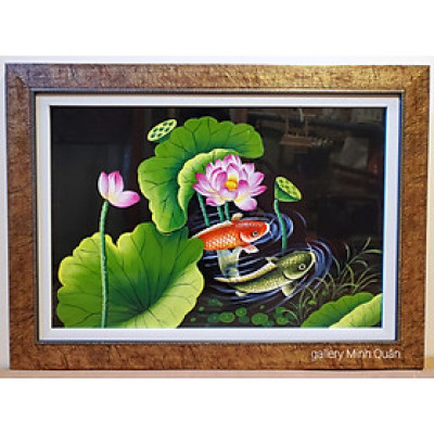 Tranh sơn mài" Song ngư quần tụ"