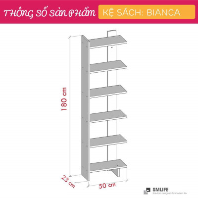 Giá sách gỗ công nghiệp nhỏ gọn đẹp SMLIFE Bianca