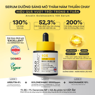 Serum mờ thâm nám, đều màu da Anodin Goldnexamic 10X Hàn Quốc 30ml