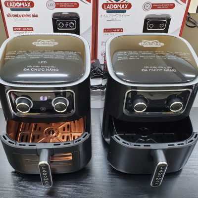 Nồi chiên không dầu 10.5L Ladomax HA-5610 công nghệ đối lưu chiên thức ăn giòn đều, hiển thị số điện tử - LED-Hàng chính hãng