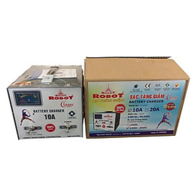 MÁY SẠC ẮC QUY ROBOT TĂNG GIẢM 10A (12V-24V, DÂY ĐỒNG)
