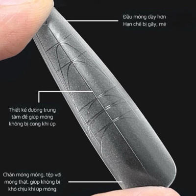 Hộp Móng Úp Chia Vạch Form Thang JNICE Tem Xanh 300 Móng Dài Cứng Cáp, Tem Vàng 240 Móng Dẻo Tệp Làm Nail Tiện Lợi Cắt Dũa Dễ Dàng Nữ Women