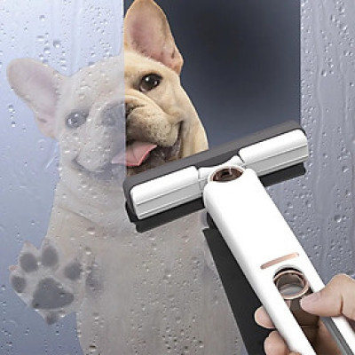 Cây Lau Mặt Kính Siêu Sạch Có Nút Kéo Vắt Nước Tiện Dụng, Dụng Cụ Lau Chùi Kính, Nhà Bếp, Văn Phòng Nhỏ Gọn Tiện Dụng