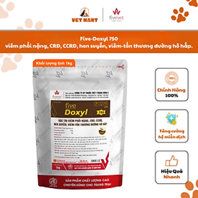 [1kg] Five-Doxyl 750 dung cho viêm phổi nặng, CRD, CCRD, hen suyễn, viêm-tổn thương đường hô hấp.
