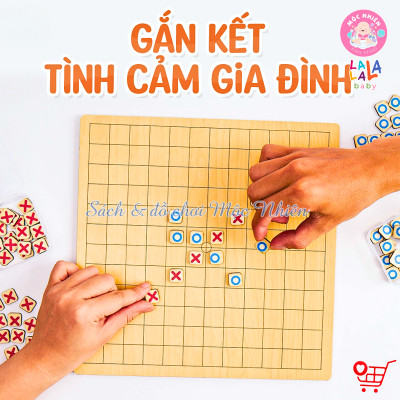 Đồ chơi cờ Lala Boardgame 2in1 - Bộ cờ gỗ 2 mặt cờ caro và cờ cá ngựa - Lalala baby