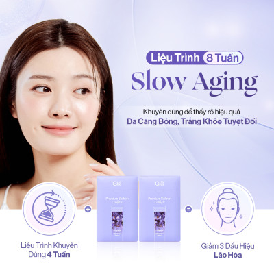 Combo 2 hộp Bột uống Collagen Gilaa Cao Cấp Kết Hợp Saffron (60 gói x 2)