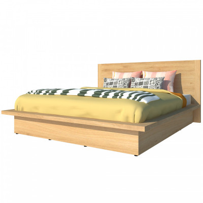 Giường ngủ cao cấp Tundo màu vàng sồi 160cm x 200cm
