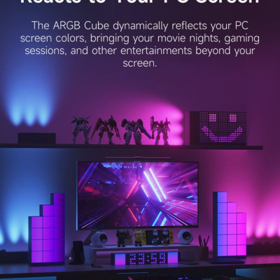 Đèn Yeelight Cube trang trí đa năng thông minh, nhiều hiệu ứng ánh sáng, gamesync, musicsyne, hỗ trợ matter/homekit