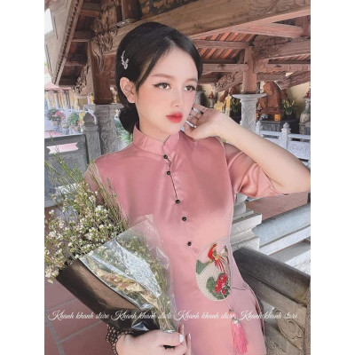 Đồ lam đi chùa cao cấp Sj17 Đính Đây Ngọc May Mắn Cao Cấp