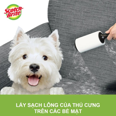 Cây lăn bụi siêu dính loại lớn 56 lớp Scotch-Brite 3M 837R - xé dễ dàng, không để lại keo, lấy sạch bụi bẩn