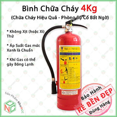 (An Tâm) Bình Chữa Cháy KhoNCC - Dạng Bột Khô ABC MFLZ-4Kg 8Kg (Chữa cháy chất Rắn, Lỏng và Khí) - Phòng Cháy Chữa Cháy PCCC Cần Thiết Cho Mọi Gia Đình - Xưởng - Văn Phòng - NLVQ-BCC4
