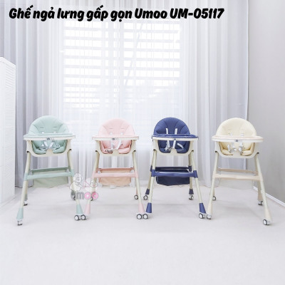 Ghế ngả lưng gấp gọn có bánh Umoo UM-05117 - Mã ghế đa zi năng nhất năm 2022, chấp hết mọi tư thế ăn nghiêng ngả của các siêu quậy nhí 