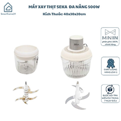 Máy Xay Thịt Thủy Tinh 2 Cối SEKA SK2287 Đa Năng 500W Tặng Kèm Lưỡi Đánh Ruốc- HÀNG CHÍNH HÃNG MINIIN