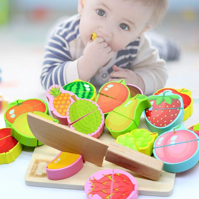 Đồ chơi Cắt Hoa Quả Bằng Gỗ Kèm Hộp Xịn Xò Cho Bé