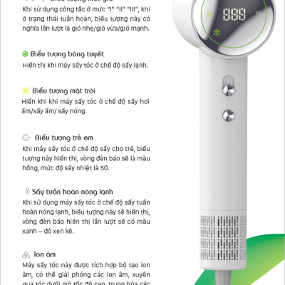 Máy Sấy tóc Tốc Độ Cao Vietnamrobovac - Công Suất 1500W - Chăm sóc tóc suôn mượt - Hàng chính hãng