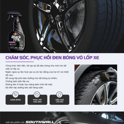 Dung Dịch Dưỡng Đen Bóng Vỏ Lốp Ô Tô SUPERONE Black Tire Restorer - Exterior SOUTHWALL A203