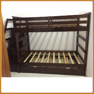 Giường 2 tầng Tundo màu nâu 