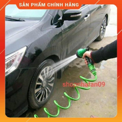 Bộ vòi xịt nước tưới cây đa năng 7 chế độ kèm dây tưới dạng lò xo co dãn 206791 