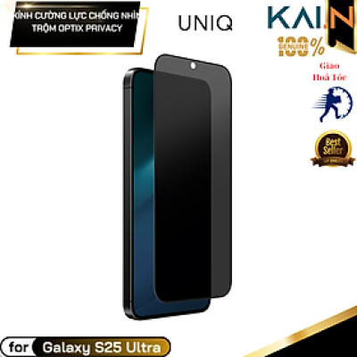 Kính Cường Lực Chống Nhìn Trộm Kèm Khung Dán Cho Samsung Galaxy S25 Ultra, UNIQ OPTIX PRIVACY_ Hàng Chính Hãng