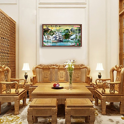 D803 01 Tranh kính Thuận Buồm Xuôi Gió