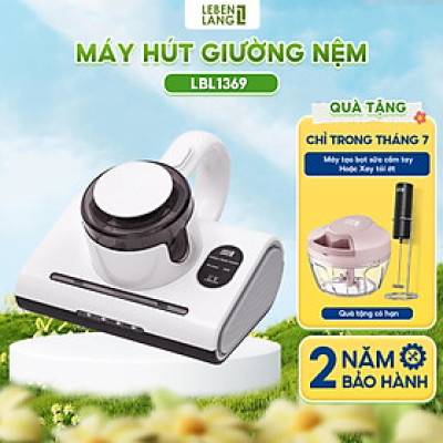 Máy hút bụi giường nệm cầm tay Lebenlang LBL1369, công suất 300W, dung tích 250ml, diệt khuẩn bằng tia UV - hàng chính hãng