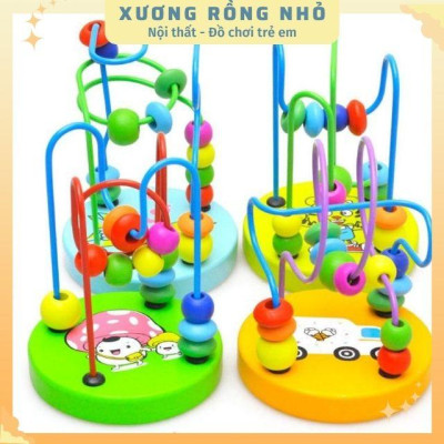 Đồ chơi luồn hạt size nhỏ cho bé, đồ chơi gỗ trẻ em