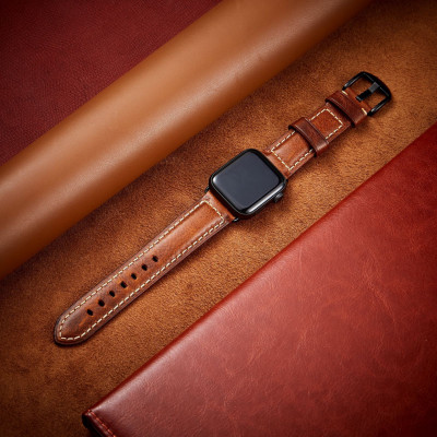 Dây Da Sáp Dầu Kai.N Dành Cho Apple Watch Ultra / Apple Watch Series 1-8/SE/SE2022, Kai.N Classic Italia Leather - Hàng Chính Hãng
