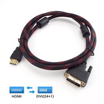 Cáp chuyển đổi HDMI To DVI 1.5m bọc lưới siêu bền Hàng Chính Hãng