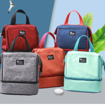 Túi cách nhiệt 2 ngăn 23x16x34cm Bivilas - Túi đựng đồ ăn giữ nhiệt cho thực phẩm - Túi giữ nhiệt