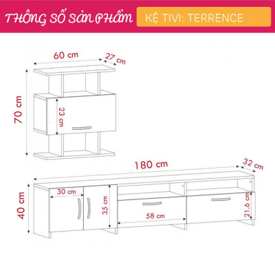 Kệ để tivi phòng khách thiết kế đẹp SMLIFE Terrence